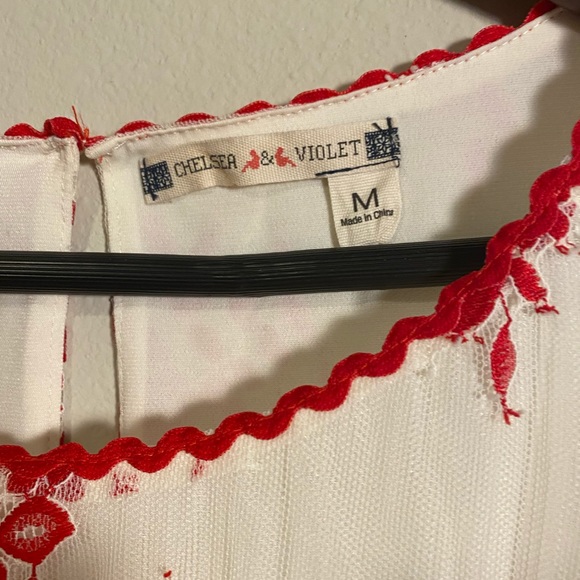 NWOT Chelsea & Violet Red/White Tulle Dress Size M - Picture 4 of 6